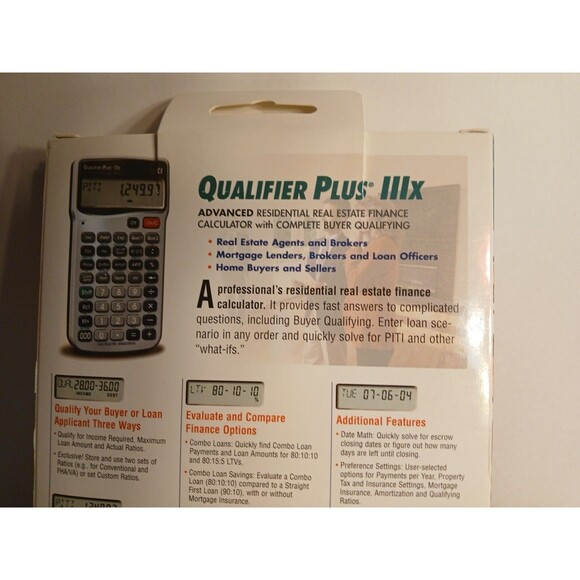 Mortgage Real Estate Calculator, Qualifier Plus IIIx - 3415 Financial Calculator - Picture 14 of 16